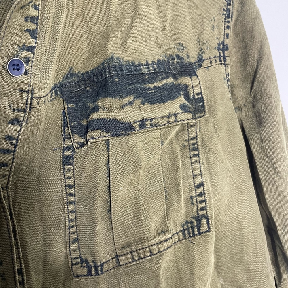 Splendid Acid-Wash Long-Sleeve Shirt, Olivine - Picture 4 of 8